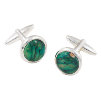 Cufflinks: Round Heathergem Cufflinks