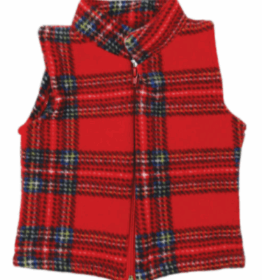 Kiddies Fleece Tartan Waistcoat