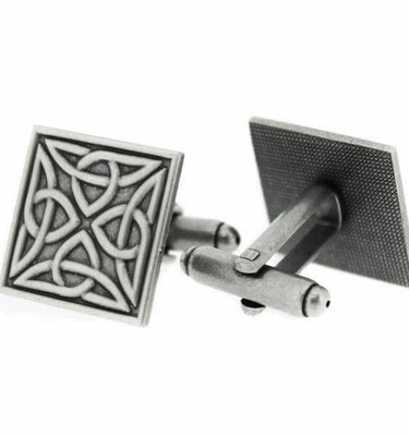 Celtic Trinity Knots Pewter Square Cufflinks